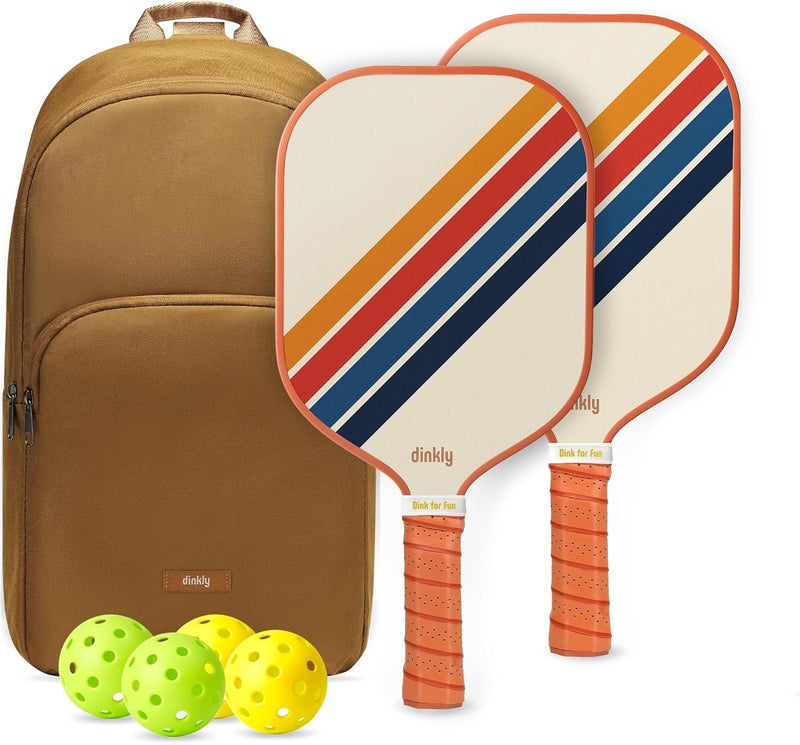 Dinkly Pickleball Paddles Set of 2/4- USAPA Approved Graphite/Fiberglass Pickleball Racket, 2 Pickleball Rackets, 4 Balls and 1 Portable Carry Bag, Aesthetic Pickle Ball Set for Men Women Beginners - Image 1
